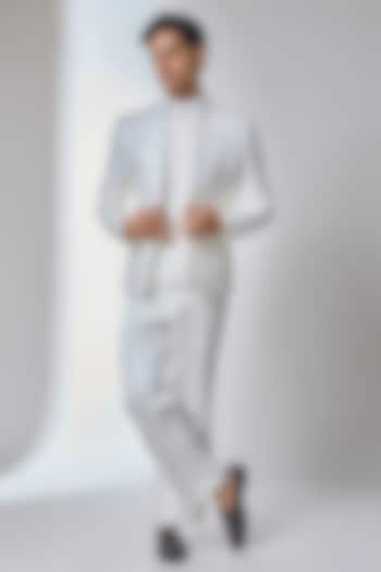 Ivory Dola Silk Thread Embellished Wedding Indowestern Set by SALIL BHATIA at Pernia's Pop Up Shop