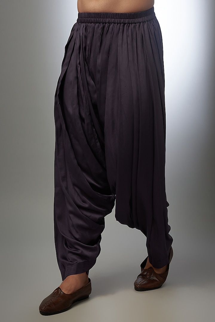 Plum Georgette Embellished Kurta Set by SALIL BHATIA at Pernia's Pop Up Shop