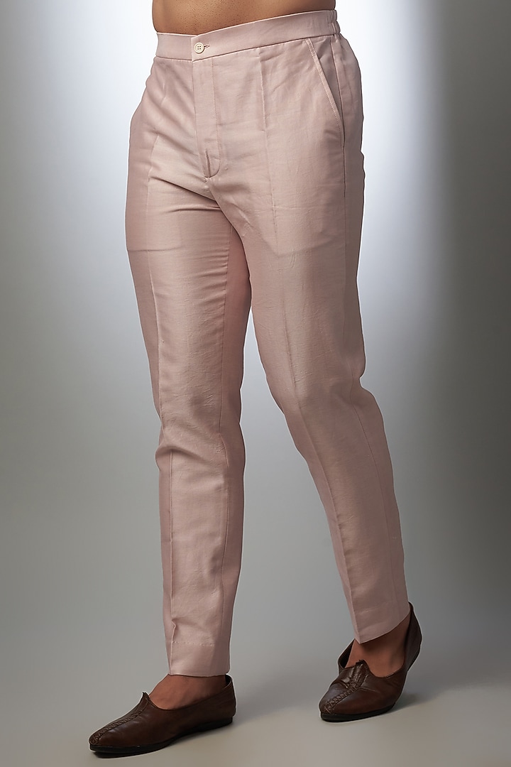 Dusty Pink Dola Silk Embellished Kurta Set by SALIL BHATIA at Pernia's Pop Up Shop