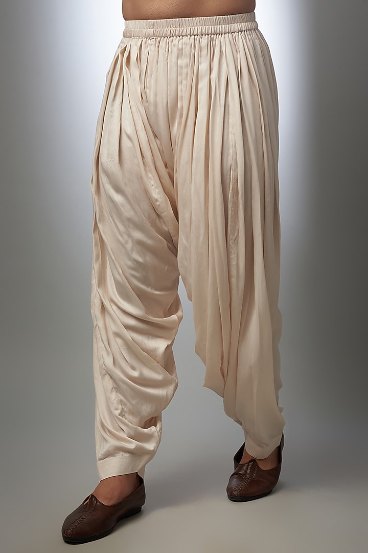 Shell Pink Raw Silk Embroidered Kurta Set by SALIL BHATIA at Pernia's Pop Up Shop