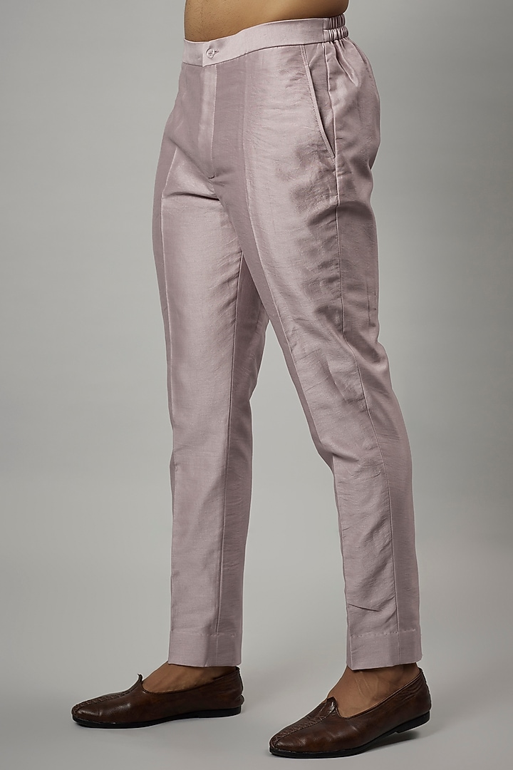 Lilac Silk Chanderi Embroidered Kurta Set by SALIL BHATIA at Pernia's Pop Up Shop