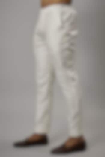 Ivory Silk Chanderi Pants by SALIL BHATIA