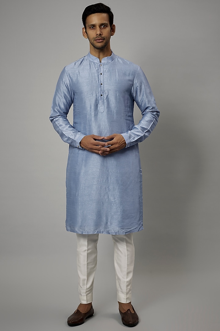 Ivory Silk Chanderi Pants by SALIL BHATIA at Pernia's Pop Up Shop