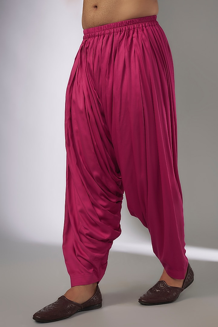 Hot Pink Dola Silk Sequin Embellished Kurta Set by SALIL BHATIA at Pernia's Pop Up Shop