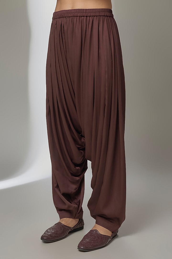 Espresso Brown Silk Chanderi Zari Embellished Kurta Set by SALIL BHATIA at Pernia's Pop Up Shop