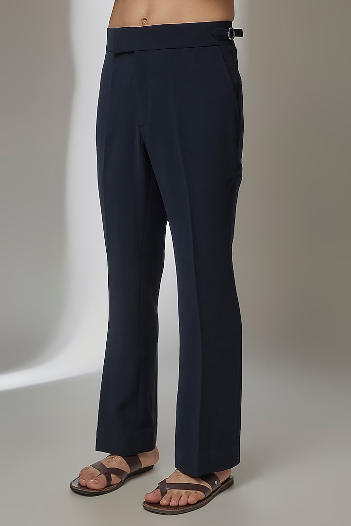 Navy Blue Japanese Fabric Dori Embroidered Kurta Set by SALIL BHATIA at Pernia's Pop Up Shop