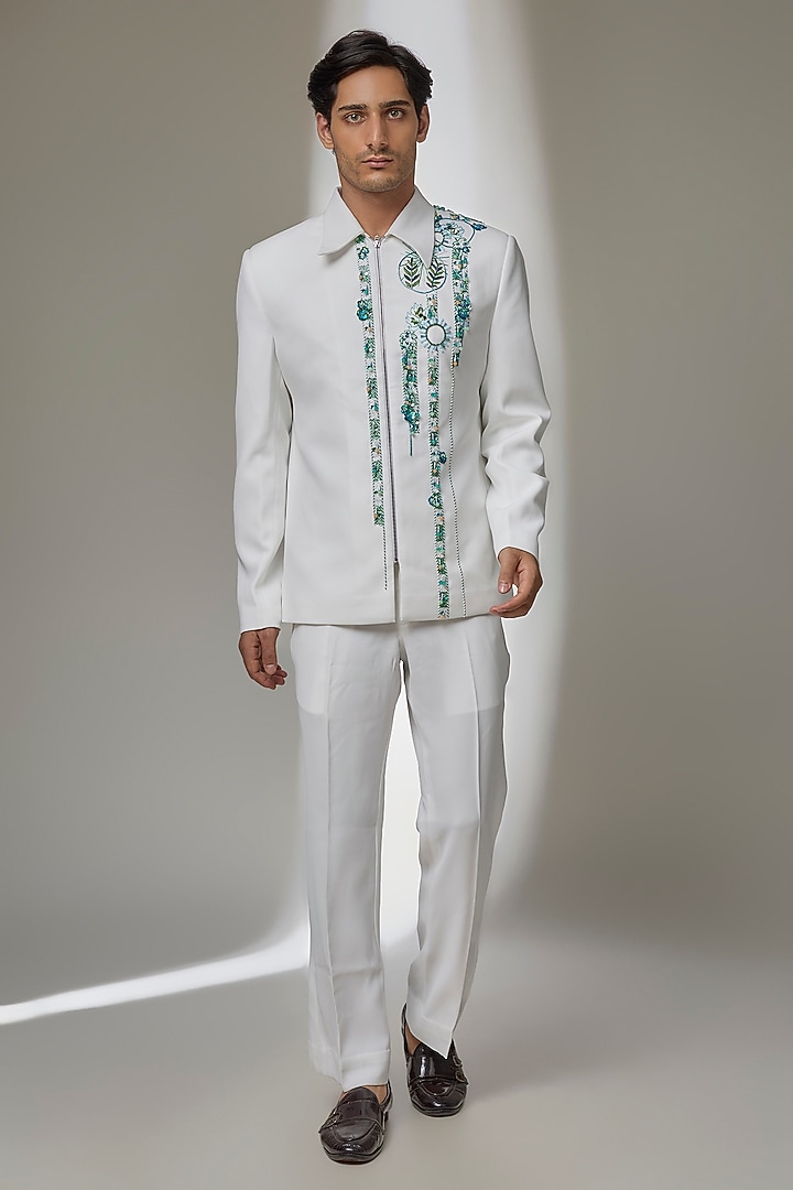 Ivory Japanese Fabric Co-Ord Set by SALIL BHATIA at Pernia's Pop Up Shop