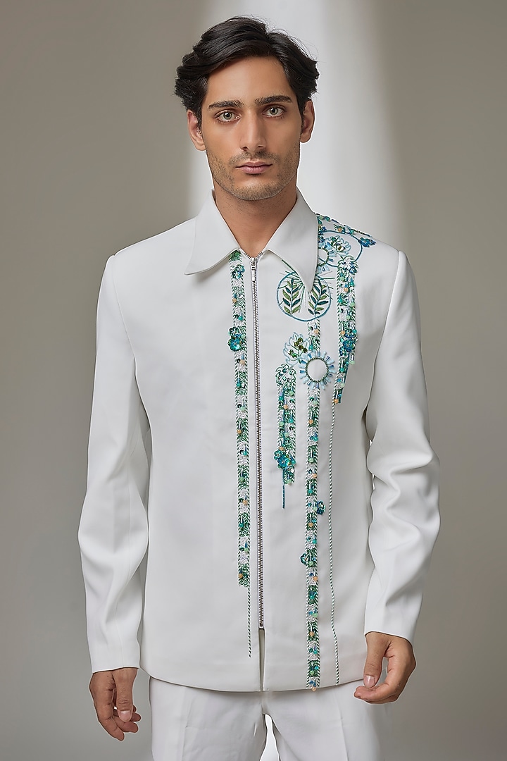Ivory Japanese Fabric Co-Ord Set by SALIL BHATIA at Pernia's Pop Up Shop