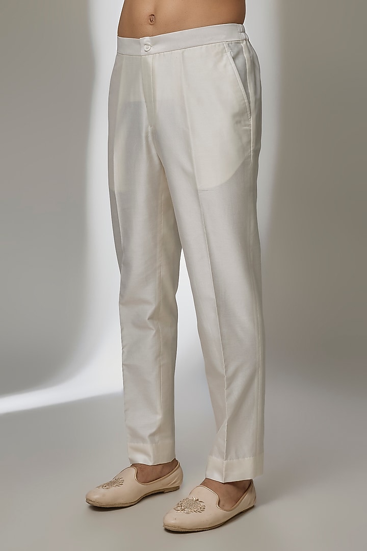 Ivory Jacquard Wedding Indowestern Set by SALIL BHATIA at Pernia's Pop Up Shop
