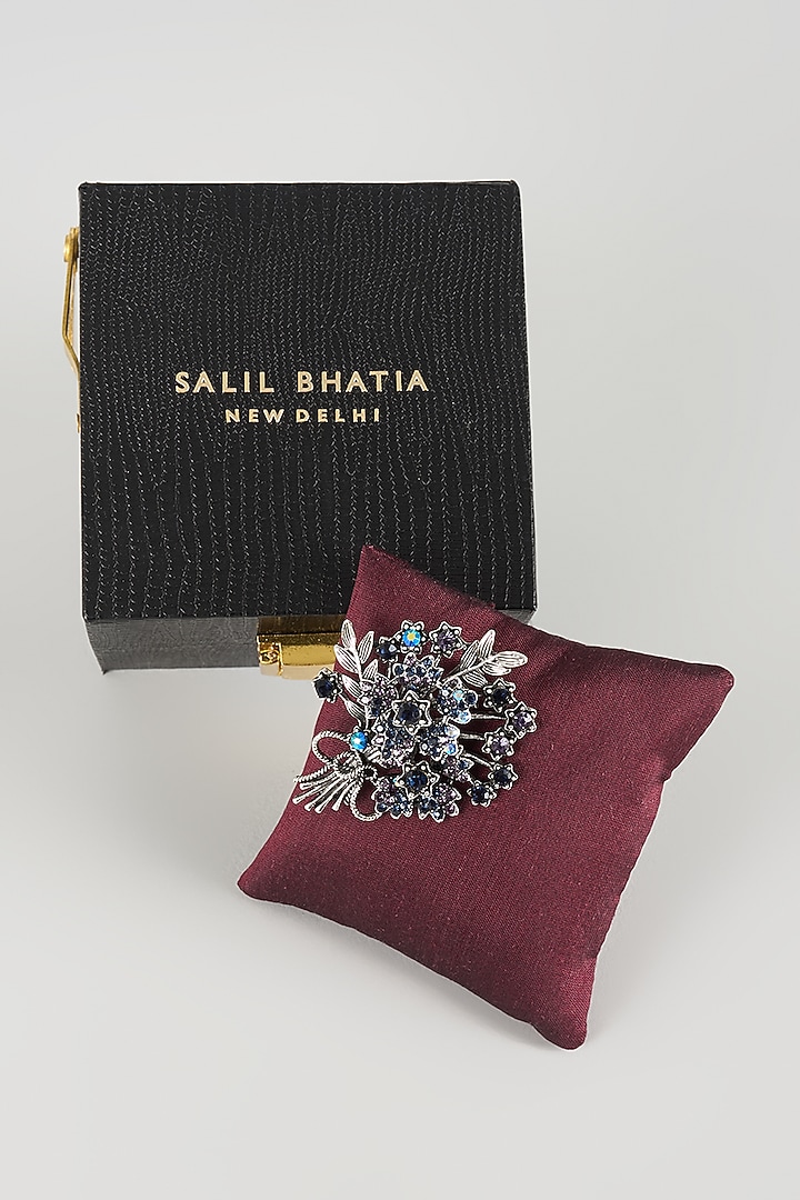 Silver Finish Bouquet Brooch by SALIL BHATIA at Pernia's Pop Up Shop