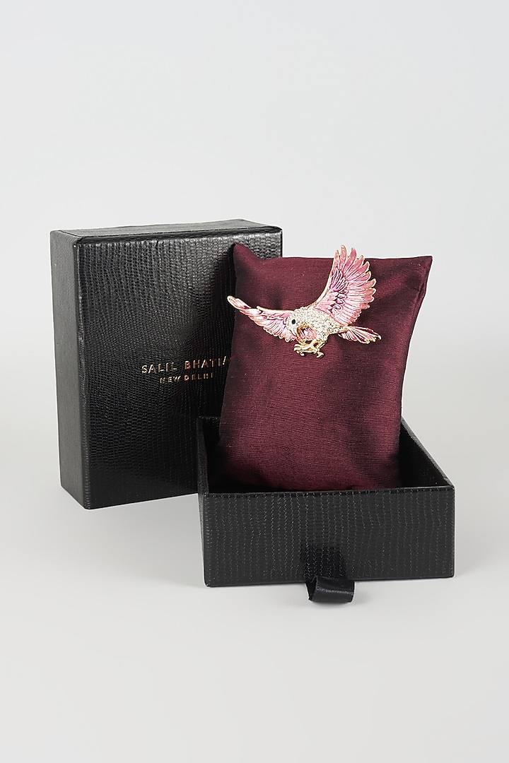 Gold Finish Falcon Brooch by SALIL BHATIA at Pernia's Pop Up Shop