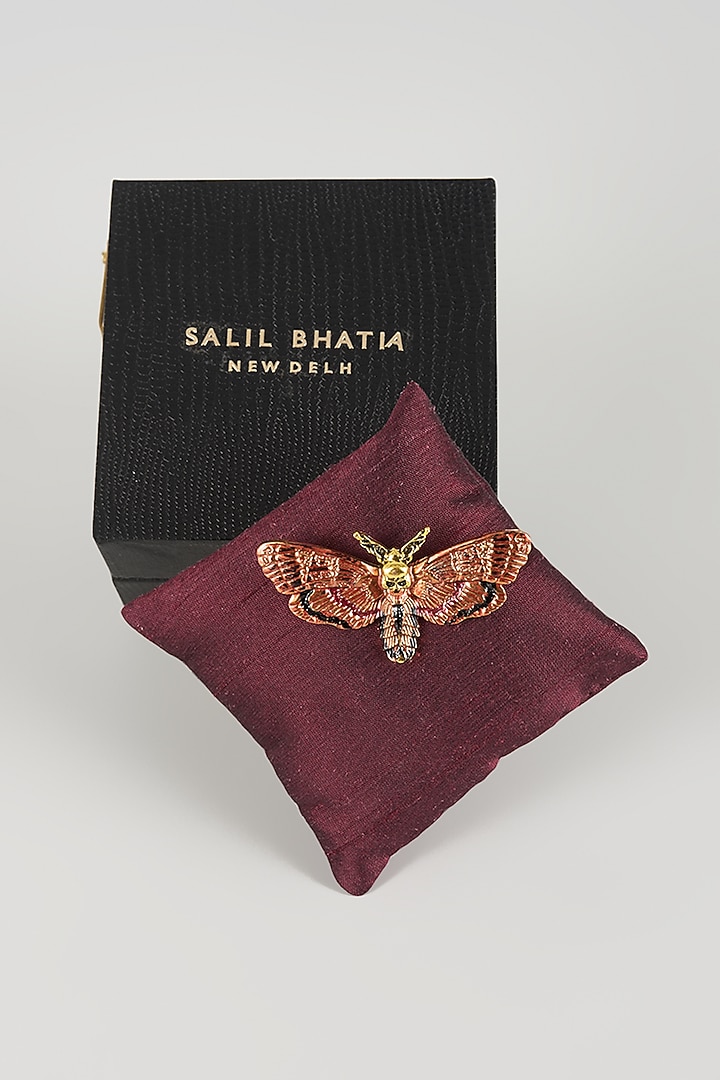 Gold Finish Gothic Butterfly Brooch by SALIL BHATIA at Pernia's Pop Up Shop