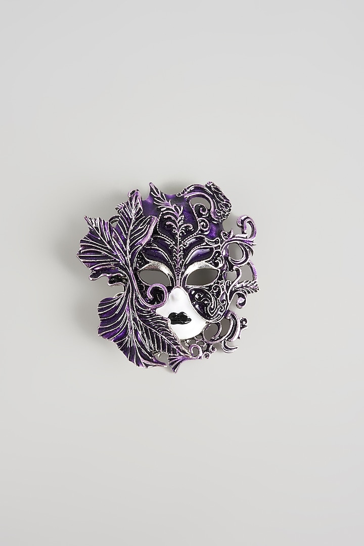 Silver Finish Purple Masquerade Brooch by SALIL BHATIA at Pernia's Pop Up Shop