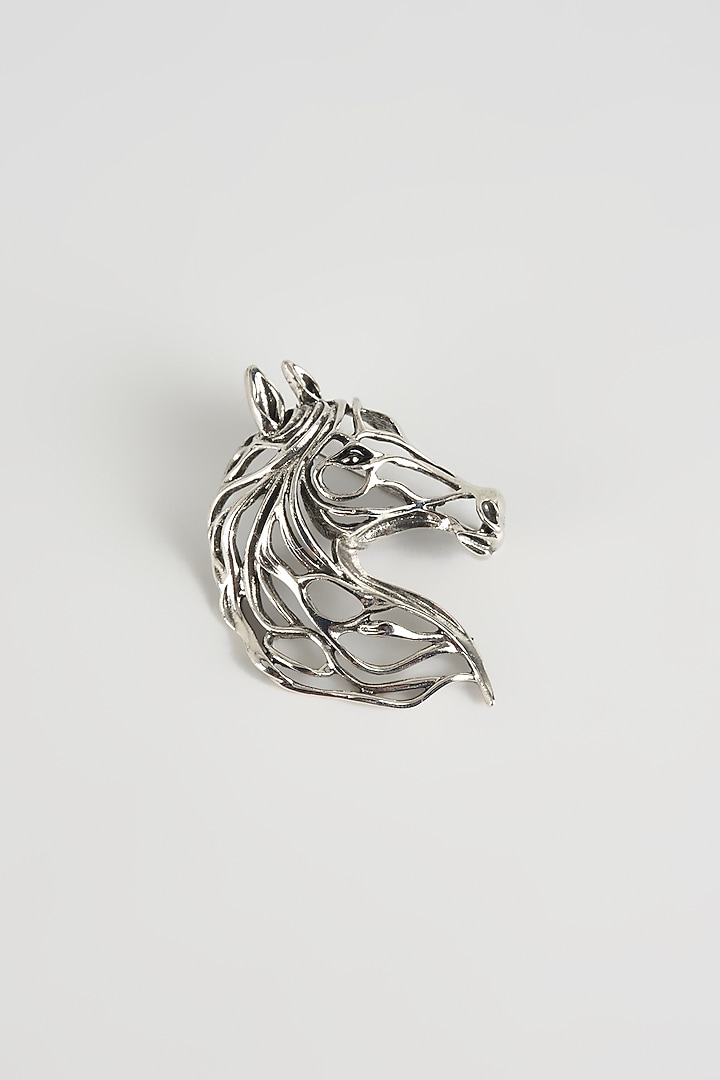 Silver Finish Stallion Brooch by SALIL BHATIA at Pernia's Pop Up Shop