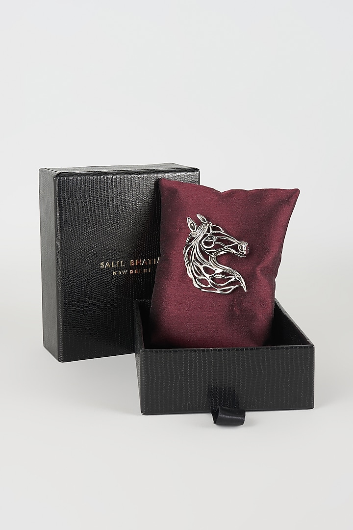 Silver Finish Stallion Brooch by SALIL BHATIA at Pernia's Pop Up Shop