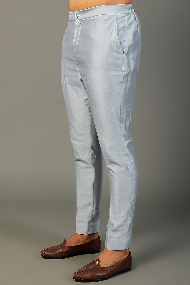 Ice Blue Embellished Jacket With Kurta Set by SALIL BHATIA at Pernia's Pop Up Shop