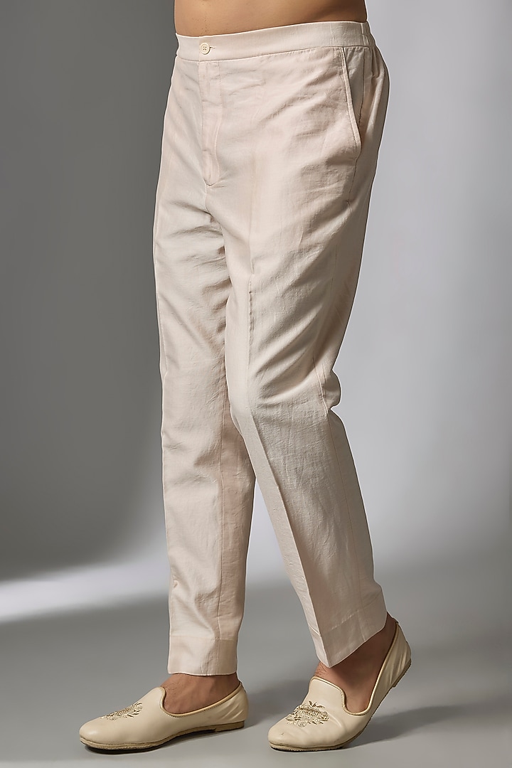 Ivory Silk Threadwork Wedding Indowestern Set by SALIL BHATIA at Pernia's Pop Up Shop