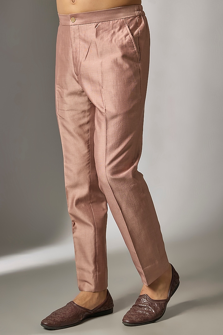 Dusty Pink Dola Silk Thread Embellished Wedding Indowestern Set by SALIL BHATIA at Pernia's Pop Up Shop