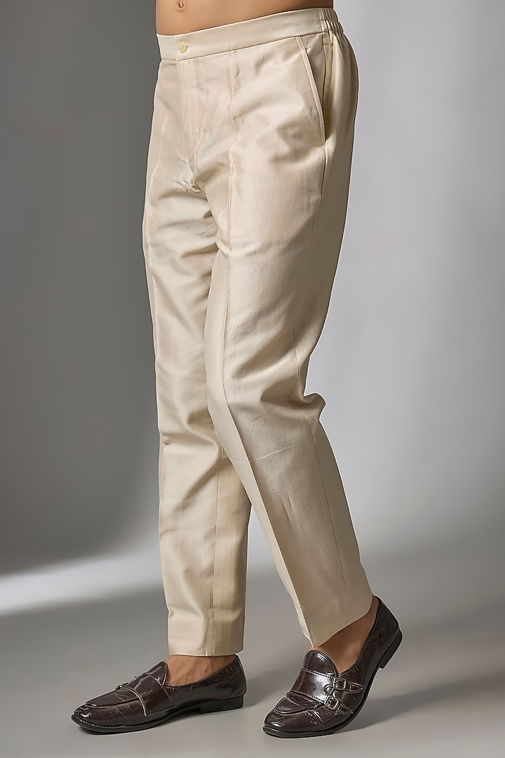 Ivory Raw Silk Zari Embroidered Wedding Indowestern Set by SALIL BHATIA at Pernia's Pop Up Shop