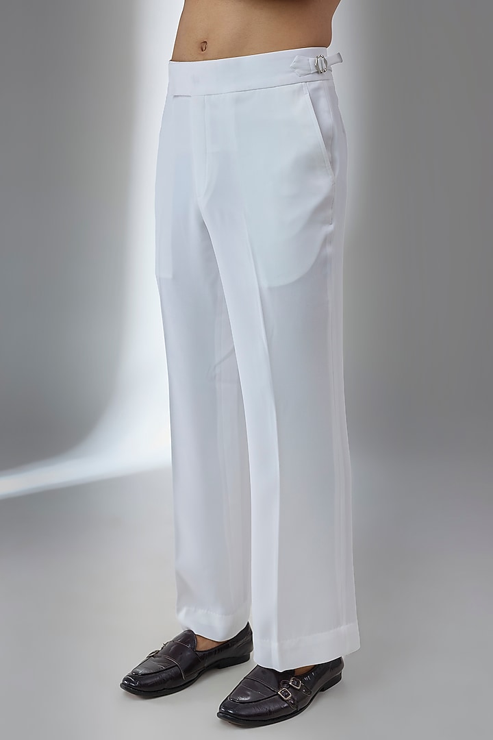 Ivory Japanese Fabric Hand Embroidered Shacket Set by SALIL BHATIA at Pernia's Pop Up Shop