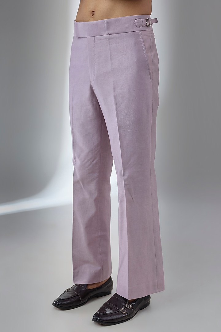 Dusty Mauve Dola Silk Zari Embellished Wedding Bandhgala Set by SALIL BHATIA at Pernia's Pop Up Shop