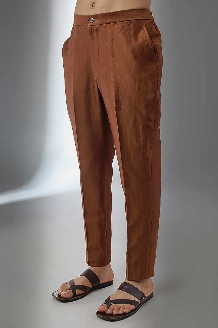Rust Georgette Thread Embellished Kurta Set by SALIL BHATIA at Pernia's Pop Up Shop