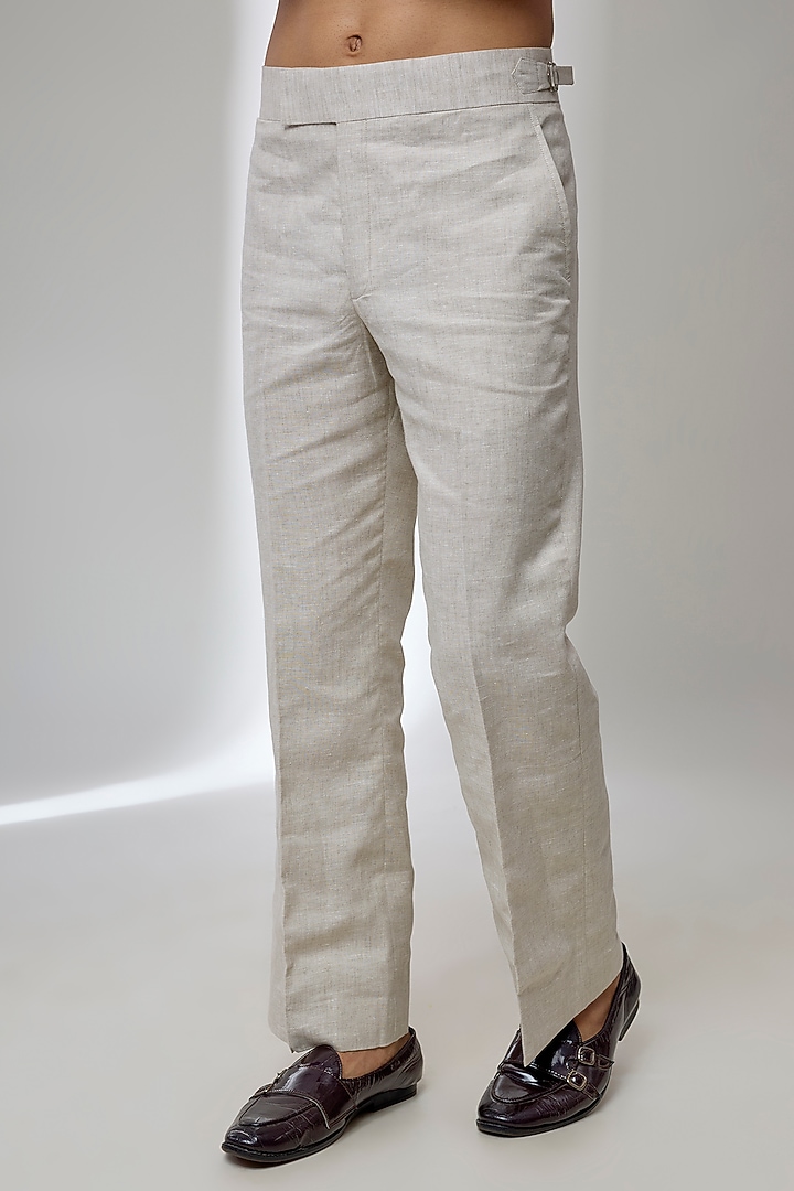 Beige Linen Co-Ord Set by SALIL BHATIA at Pernia's Pop Up Shop