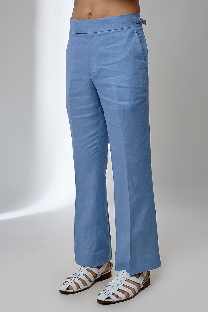 Blue Linen Co-Ord Set by SALIL BHATIA at Pernia's Pop Up Shop