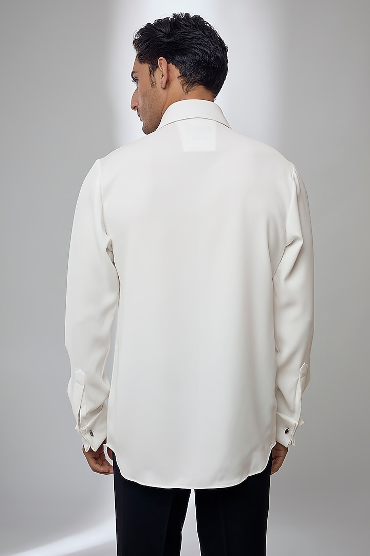 Off-White Japanese Fabric Embroidered Wedding Shirt by SALIL BHATIA at Pernia's Pop Up Shop
