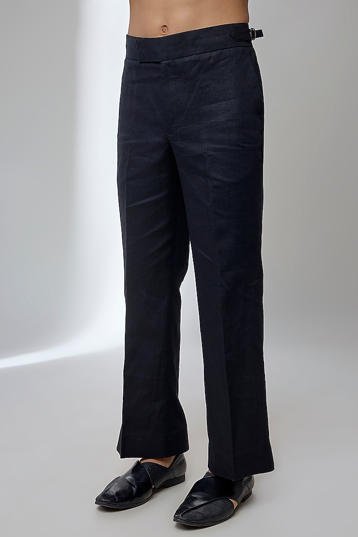Black Pure Linen Co-Ord Set by SALIL BHATIA at Pernia's Pop Up Shop