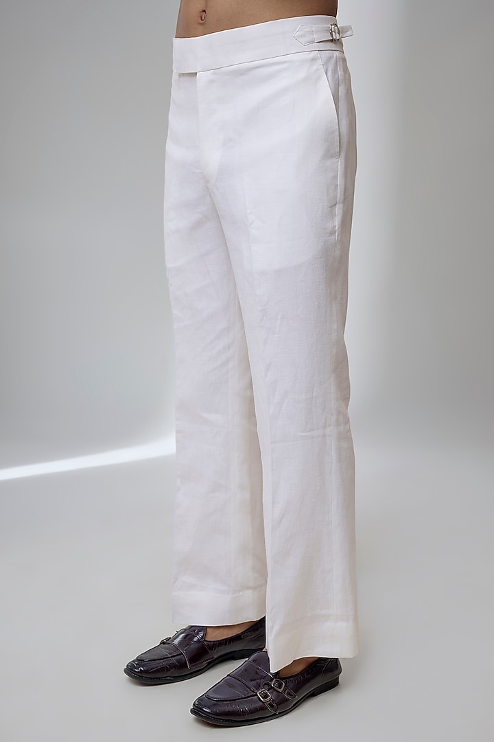 White Pure Linen Co-Ord Set by SALIL BHATIA at Pernia's Pop Up Shop