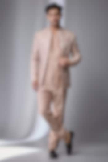 Dusty Pink Silk Chanderi Embellished Wedding Indowestern Set by SALIL BHATIA at Pernia's Pop Up Shop