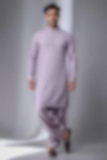 Lavender Dola Silk Embellished Kurta Set by SALIL BHATIA at Pernia's Pop Up Shop