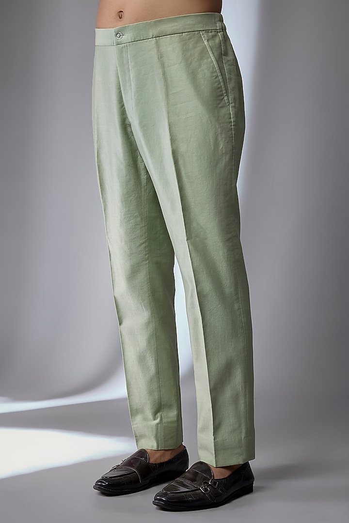 Sage Green Art Silk Embellished Wedding Indowestern Set by SALIL BHATIA at Pernia's Pop Up Shop