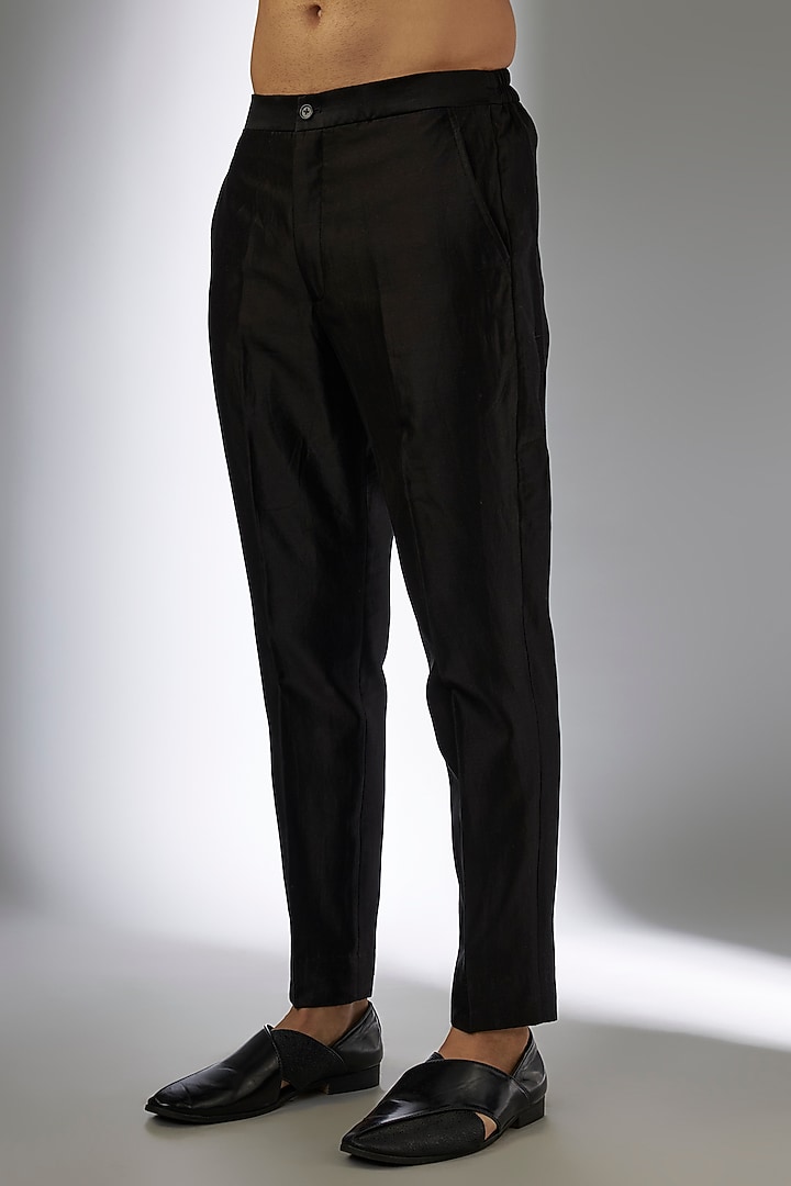 Black Silk Chanderi Sequins Embellished Indo-Western Set by SALIL BHATIA at Pernia's Pop Up Shop