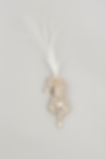 Soft Gold Semi-Precious Kundan & Pearl Feather Kalangi by SALIL BHATIA at Pernia's Pop Up Shop