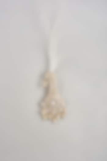 Soft Gold Semi-Precious Kundan & Pearl Feather Kalangi by SALIL BHATIA at Pernia's Pop Up Shop