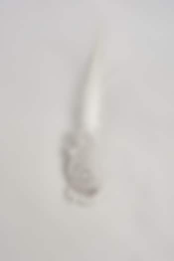 Soft Gold Semi-Precious Kundan & Pearl Feather Kalangi by SALIL BHATIA at Pernia's Pop Up Shop