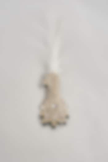 Soft Gold Semi-Precious Kundan & Pearl Feather Kalangi by SALIL BHATIA at Pernia's Pop Up Shop