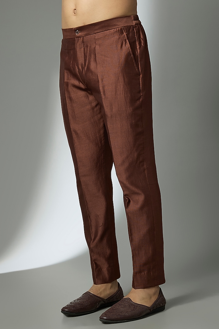 Chocolate Brown Dola Sik Zari Embellished Wedding Indowestern Set by SALIL BHATIA at Pernia's Pop Up Shop