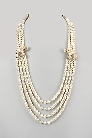 Ivory Semi-Precious Stone Handmade Mala by SALIL BHATIA