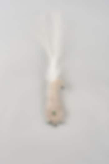 Soft Gold Semi-Precious Kundan & Pearl Feather Kalangi by SALIL BHATIA at Pernia's Pop Up Shop