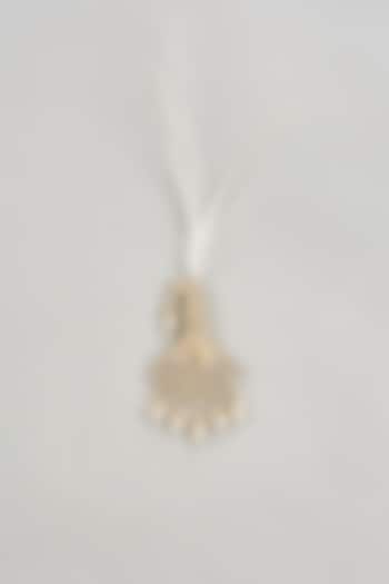 Soft Gold Semi-Precious Kundan & Pearl Feather Kalangi by SALIL BHATIA at Pernia's Pop Up Shop