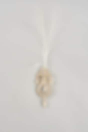 Soft Gold Semi-Precious Kundan & Pearl Feather Kalangi by SALIL BHATIA at Pernia's Pop Up Shop