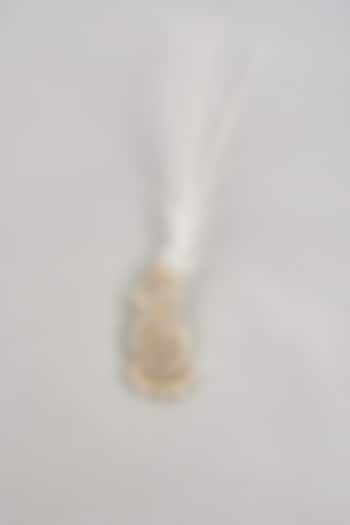 Soft Gold Semi-Precious Kundan & Pearl Feather Kalangi by SALIL BHATIA at Pernia's Pop Up Shop