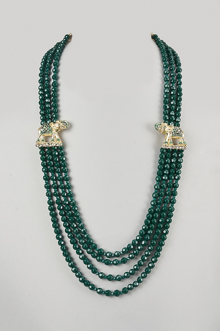 Emerald Semi-Precious Stone Handmade Mala by SALIL BHATIA at Pernia's Pop Up Shop