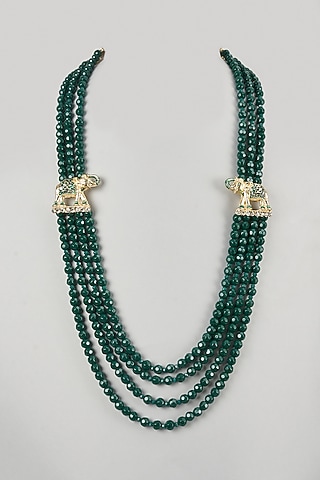 Emerald Semi-Precious Stone Handmade Mala by SALIL BHATIA