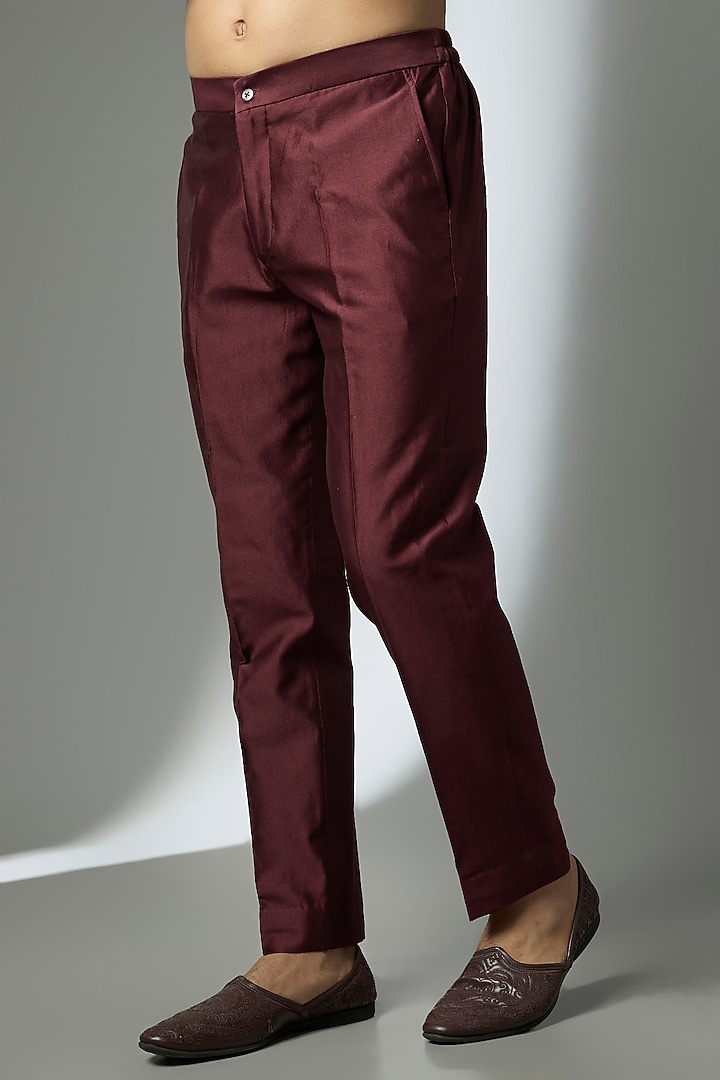 Wine Silk Thread Embellished Wedding Indowestern Set by SALIL BHATIA at Pernia's Pop Up Shop