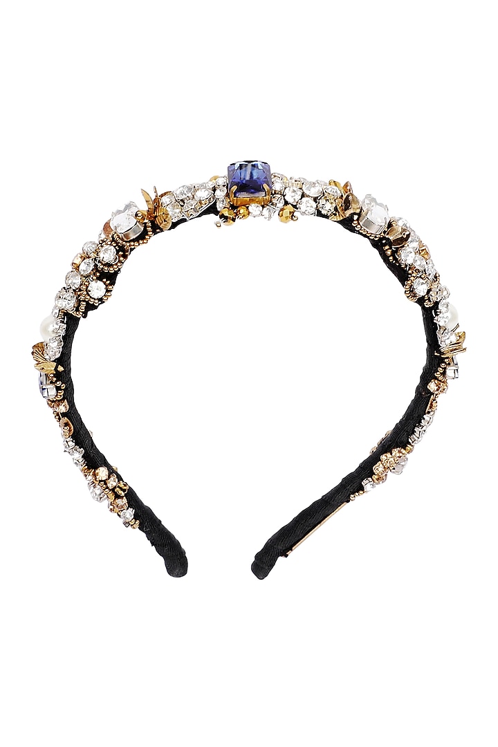 Gold & Silver Embellished Woven Hairband by Studio Accessories