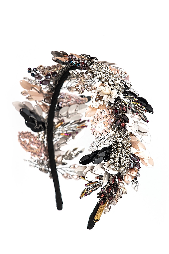 Multi-Coloured Metal Floral Embellished Hairband by Studio Accessories